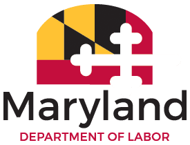 Maryland Department of Labor logo with Maryland flag design and text below.
